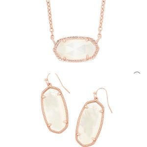 Rose Gold and Ivory Pearl Kendra Scott Set